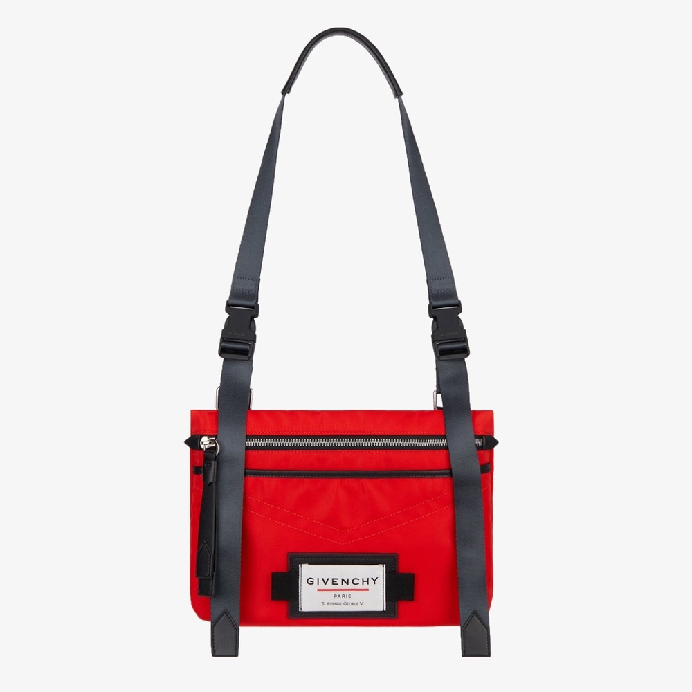 Givenchy Red Men's Bag Givenchy Red Polyamide Downtown Flat Crossbody Bag